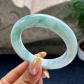 细糯种飘花正圈平安镯55圈           天然缅甸A货翡翠（yc460641）