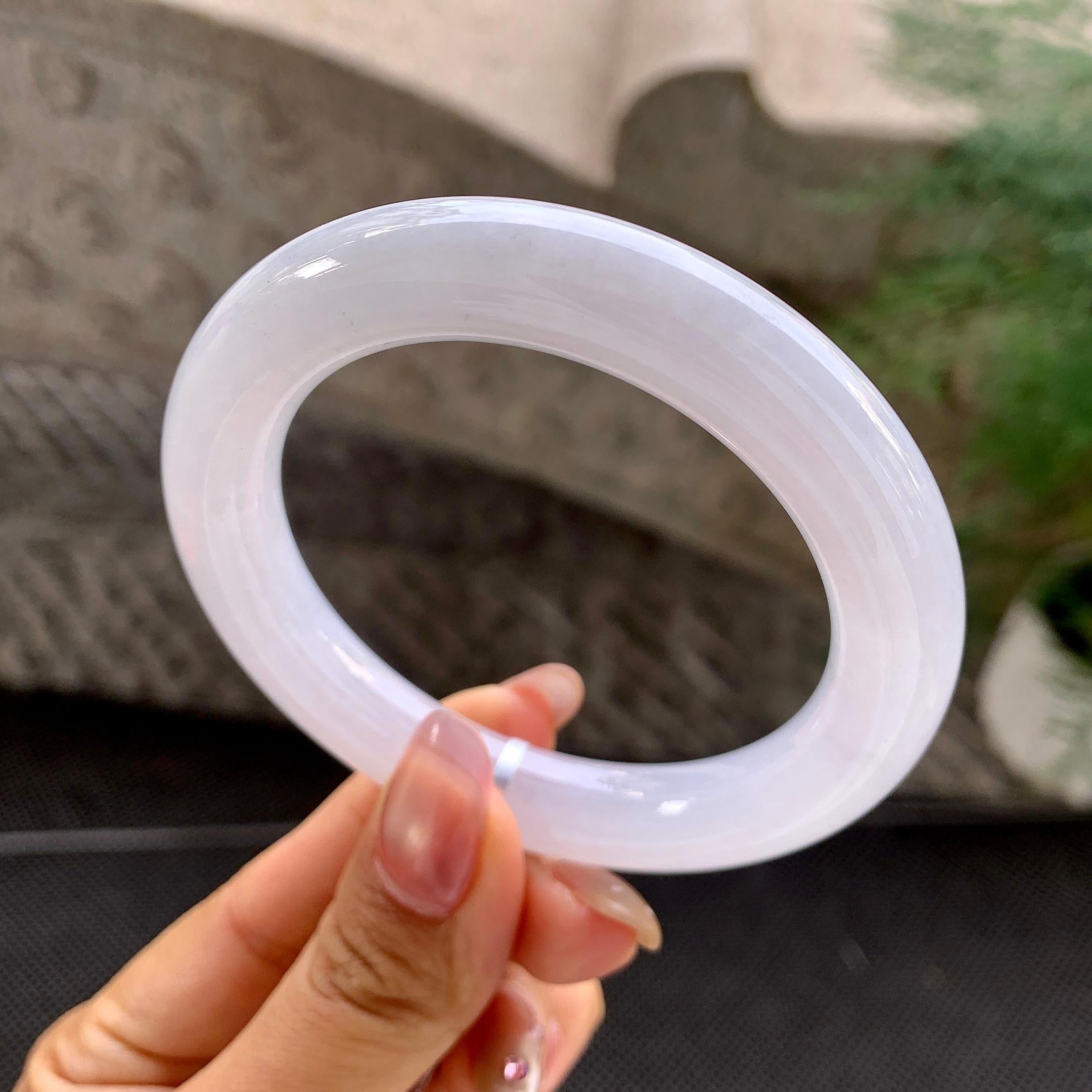 细糯种淡紫罗兰圆条手镯（55.4mm）（yc288671）