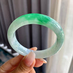糯冰种飘绿平安镯（54.7mm）（yc200612）