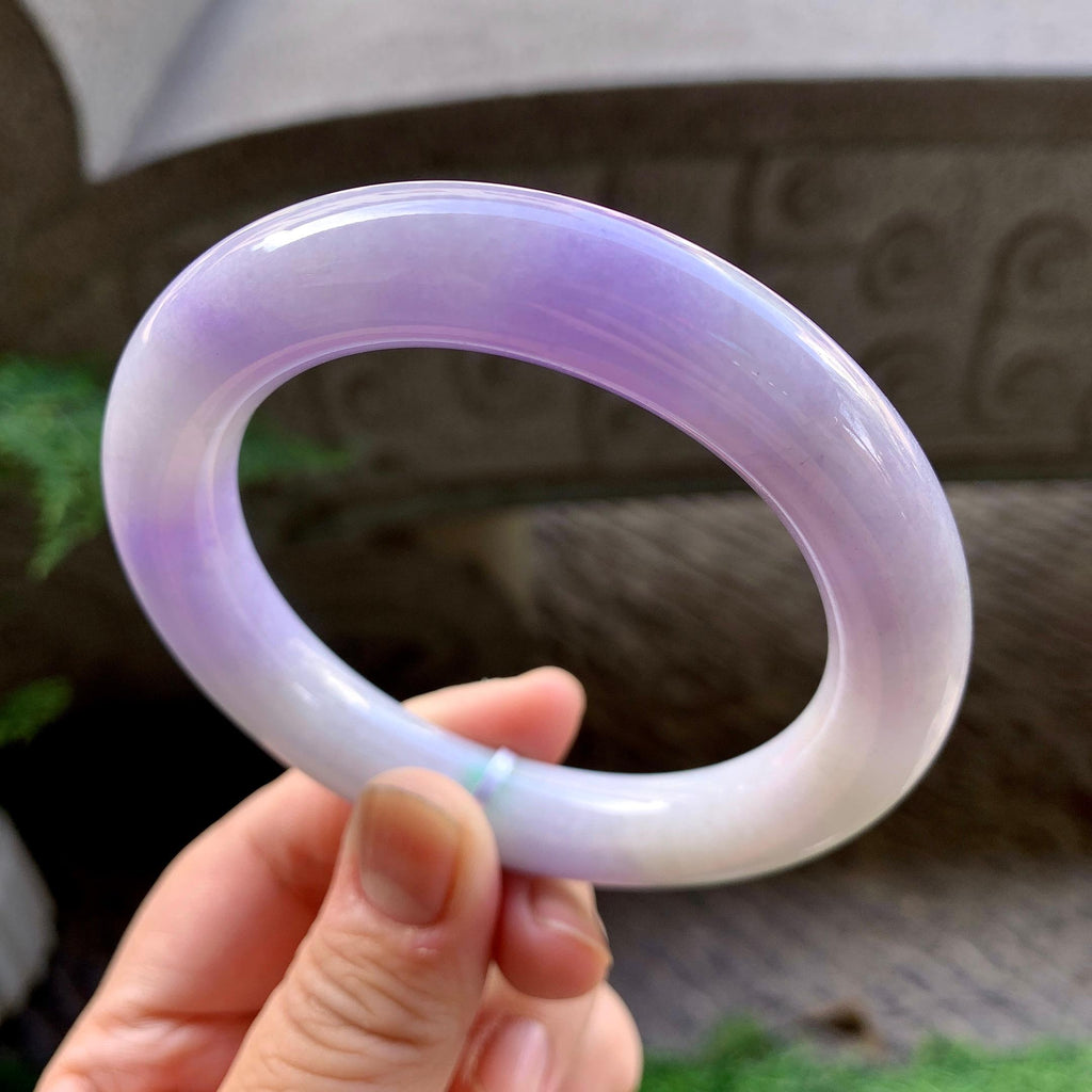 糯种紫罗兰飘花圆条手镯（58.7mm）（yc259069）