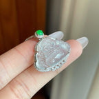 18k金钻镶冰种无色翡翠佛公（yc269021）