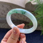 细糯种飘蓝花贵妃手镯 57.2圈口 天然缅甸A货翡翠（yc347572）