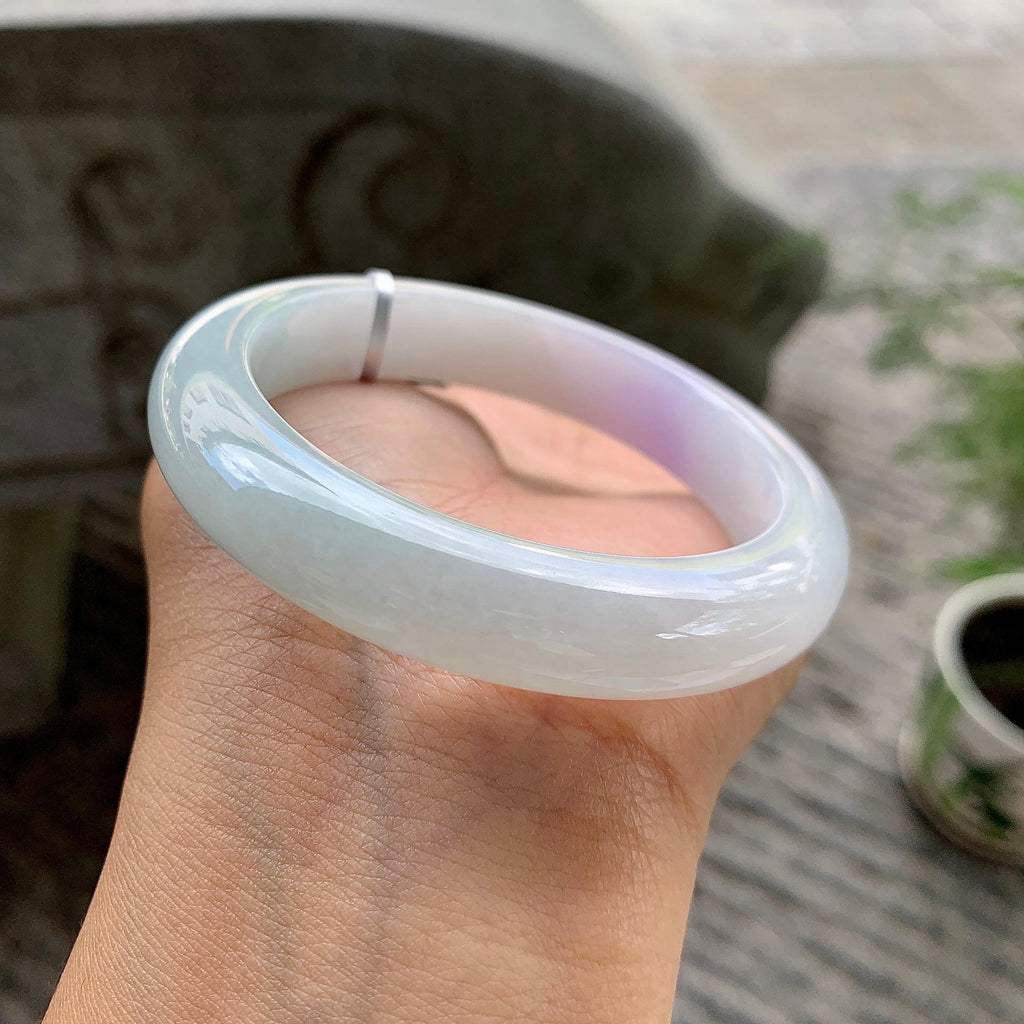 细糯种淡紫罗兰平安镯（54.3mm）（yc202338）