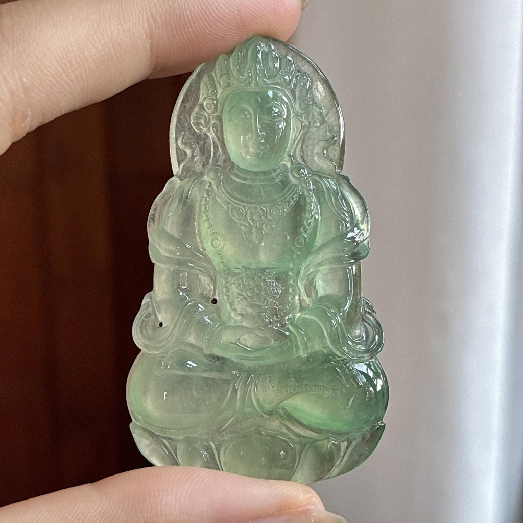 冰种晴水度母挂件 天然缅甸A货翡翠（yc484401）