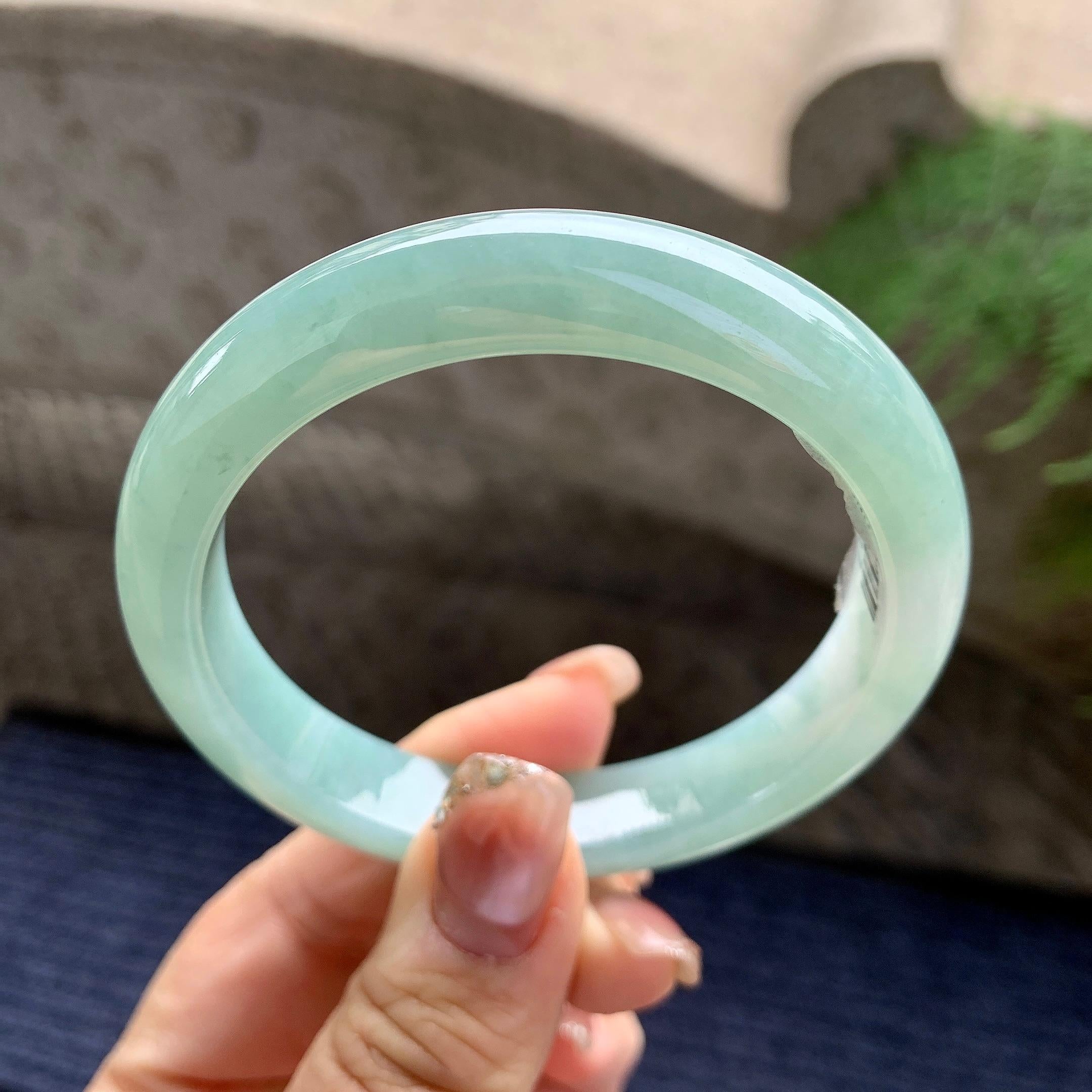细糯种淡晴底平安镯（57mm）（yc297967）