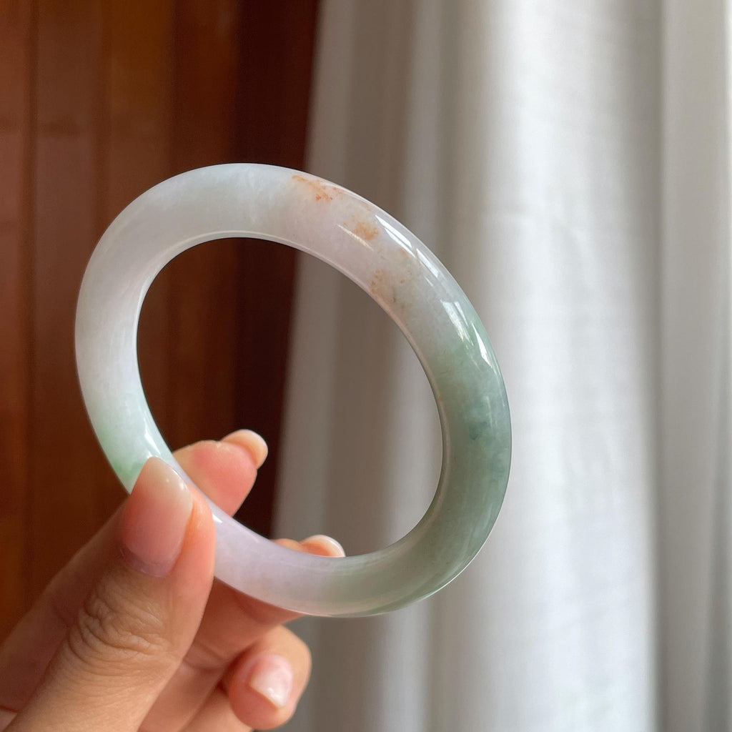 糯冰特色翡翠圆条手镯(55.3mm)（yc402822）