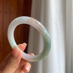 糯冰特色翡翠圆条手镯(55.3mm)（yc402822）