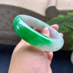 细糯种飘阳绿宽版轮胎手镯（59.8mm）（yc253725）