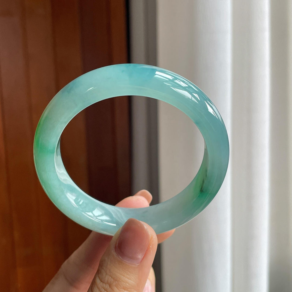 糯冰特色翡翠平安镯（54.5mm）（yc286479）