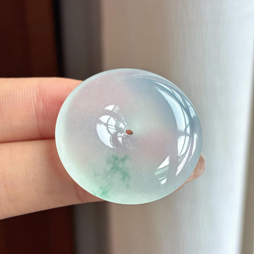 冰种飘花翡翠平安扣（yc434108）