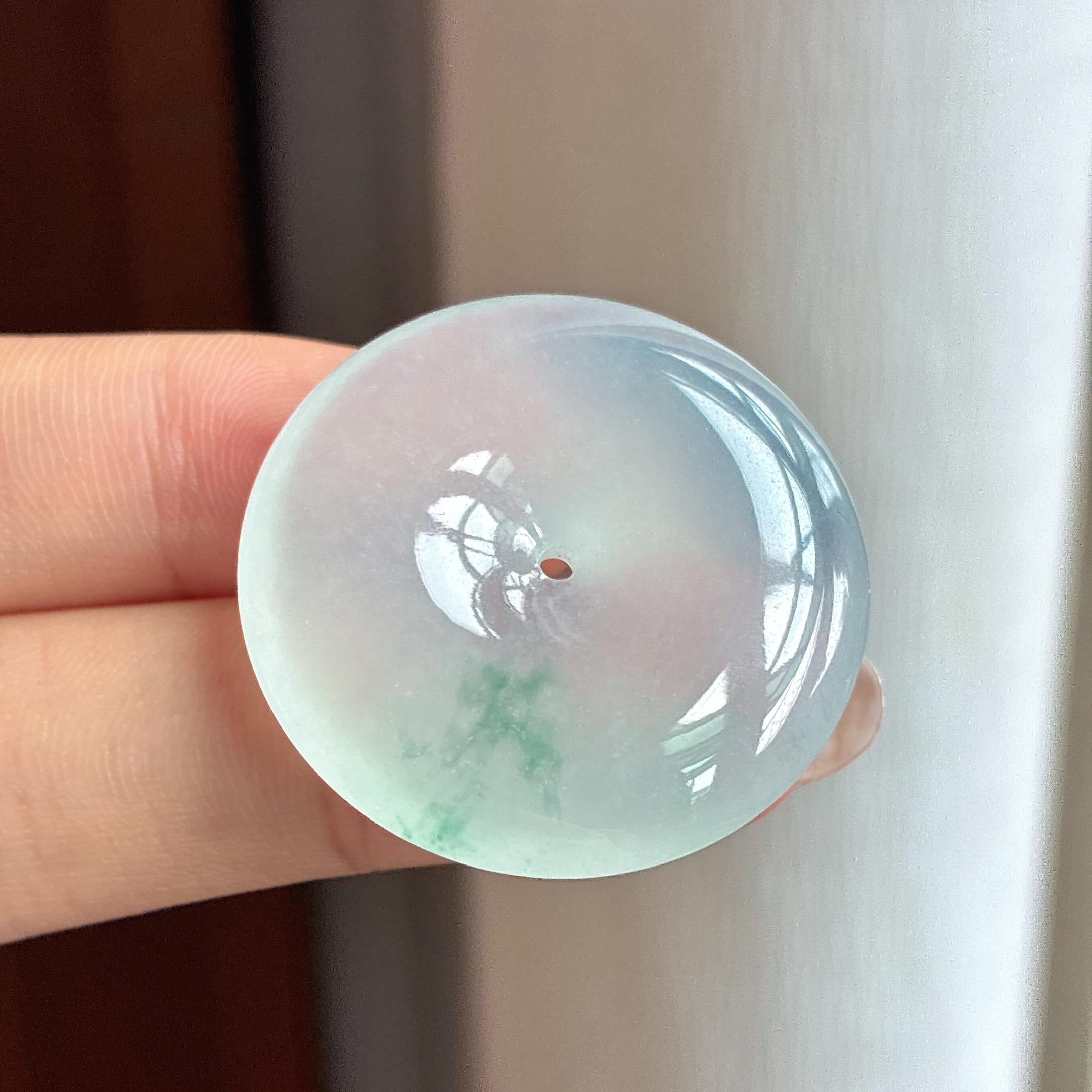 冰种飘花翡翠平安扣（yc434108）