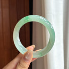 糯冰飘花贵妃镯 58圈 天然缅甸A货翡翠（yc453926）