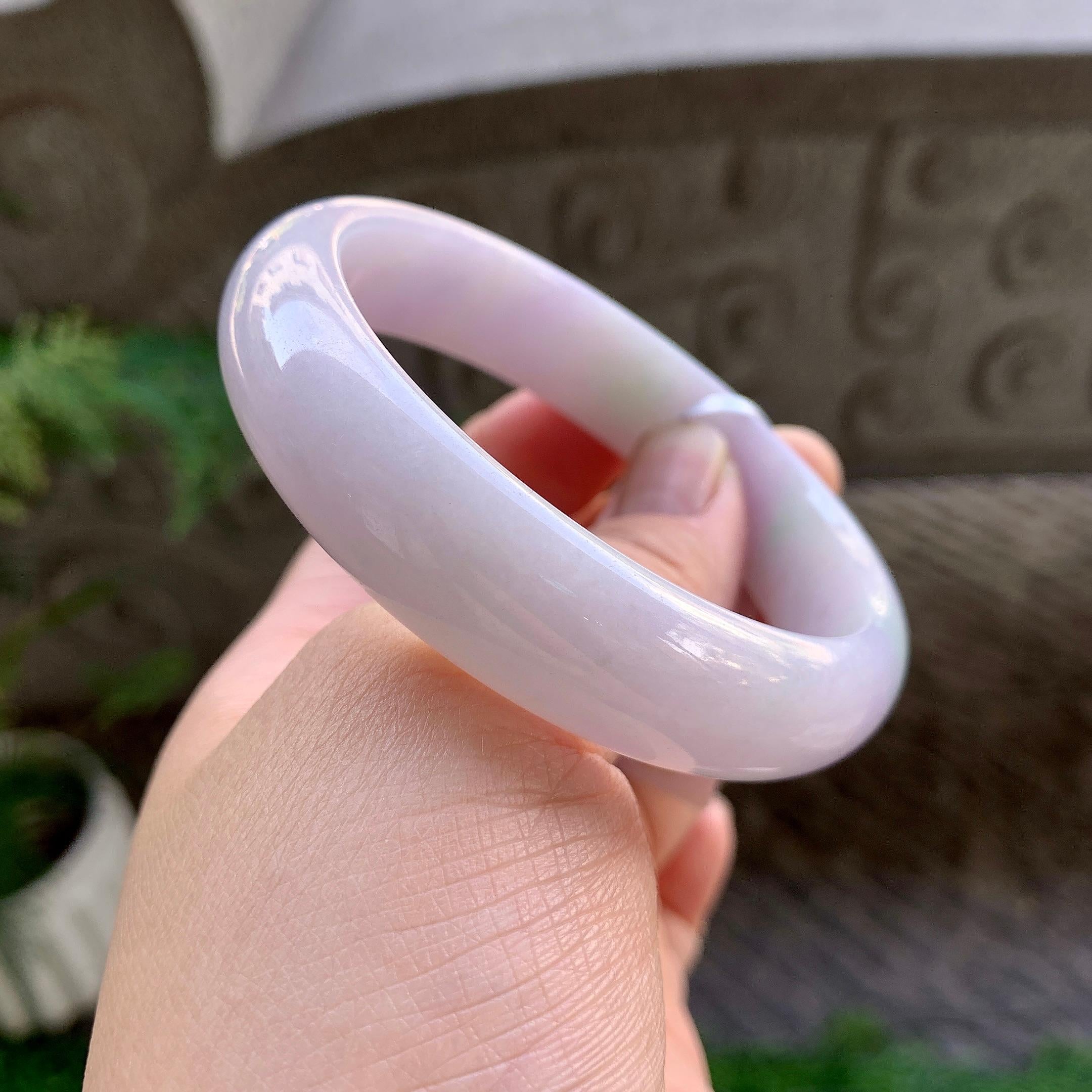 糯种淡春彩平安镯（58mm）（yc259062）