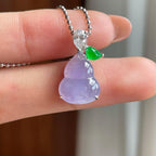 18k金镶糯冰紫罗兰翡翠葫芦（yc344519）