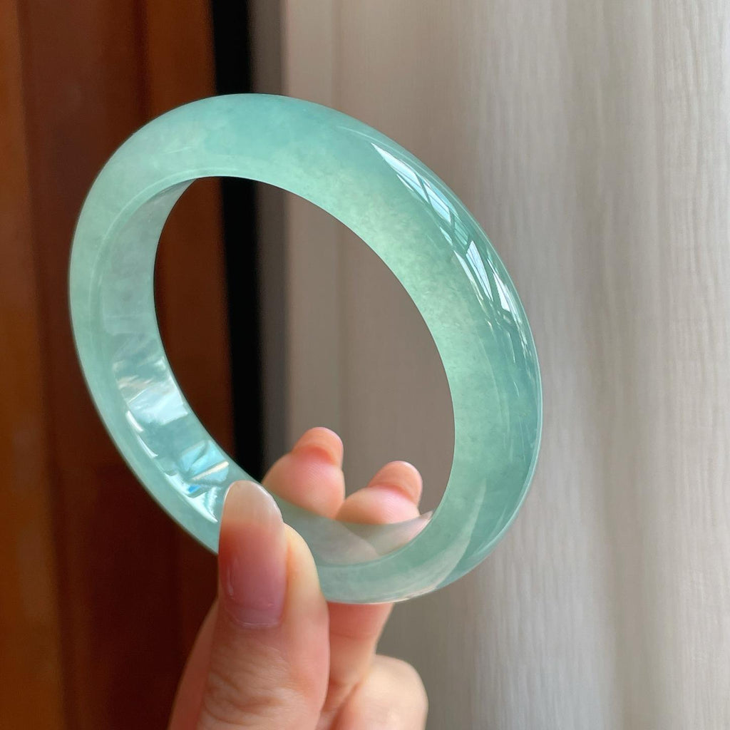 冰种晴底翡翠平安镯（57mm)（yc345452）