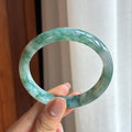 糯冰飘花翡翠平安镯（57.4mm)（yc424340）