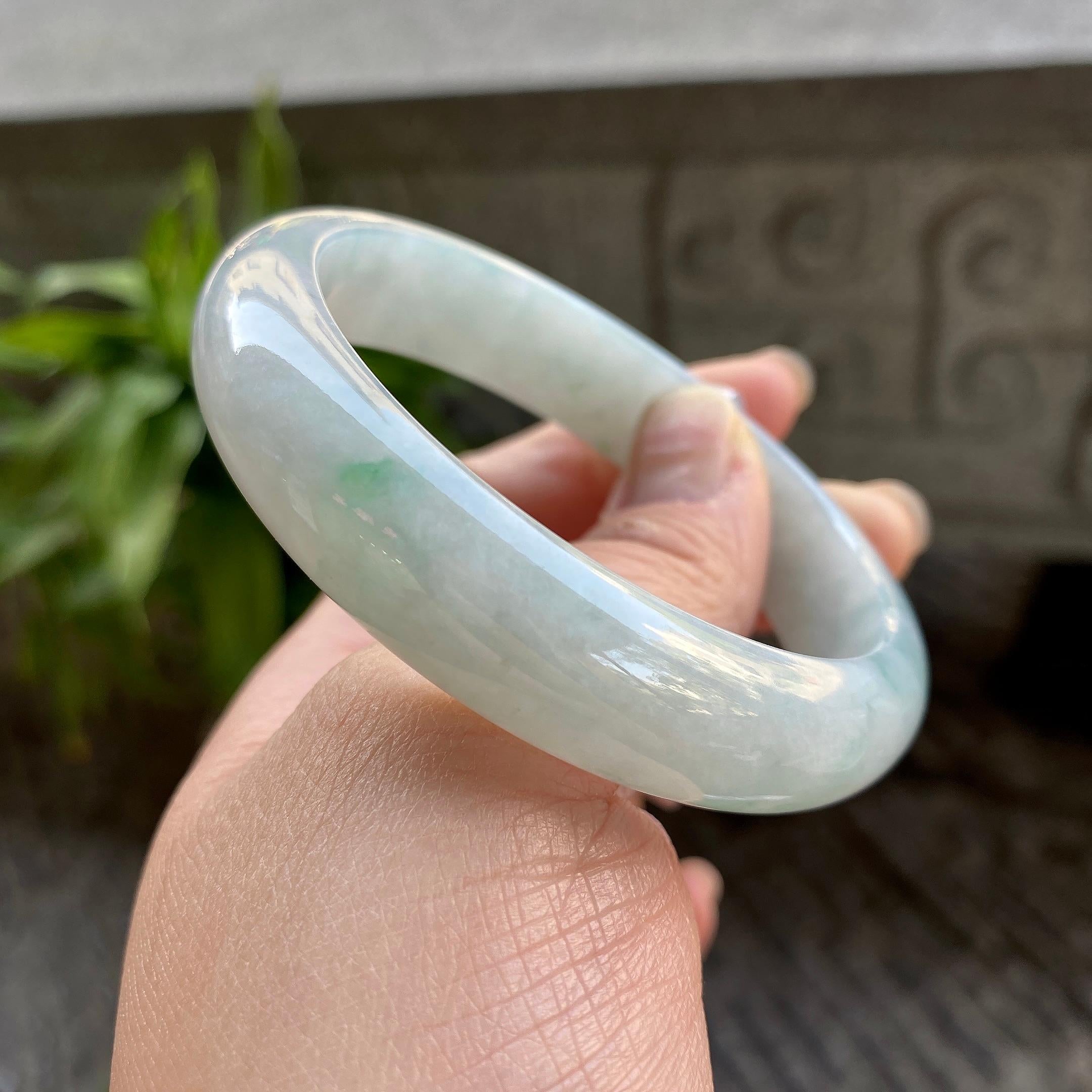 细糯种飘花平安镯（56.8mm）（yc311027）