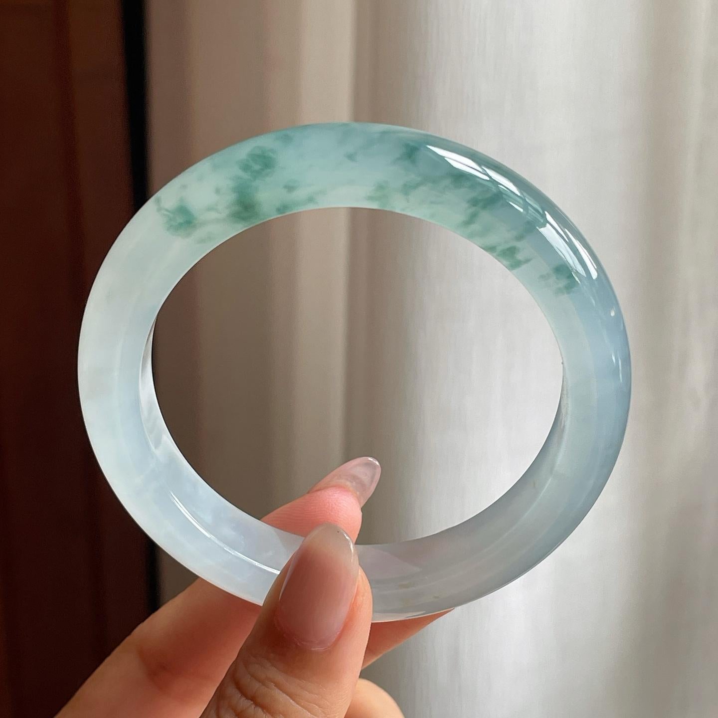 冰种飘花平安镯（58mm）（yc228464）
