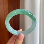 糯冰半山半水翡翠平安镯（59mm)（yc380050）