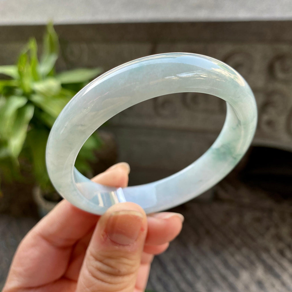 细糯种飘花平安镯（56.5mm）（yc311012）