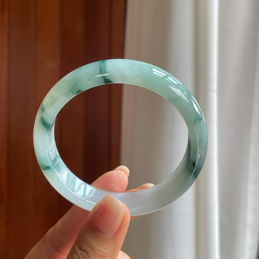 糯冰飘花翡翠平安镯（58.6mm）（yc389550）