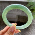 细糯种油青色圆条手镯55.5圈            天然缅甸A货翡翠（yc389232）