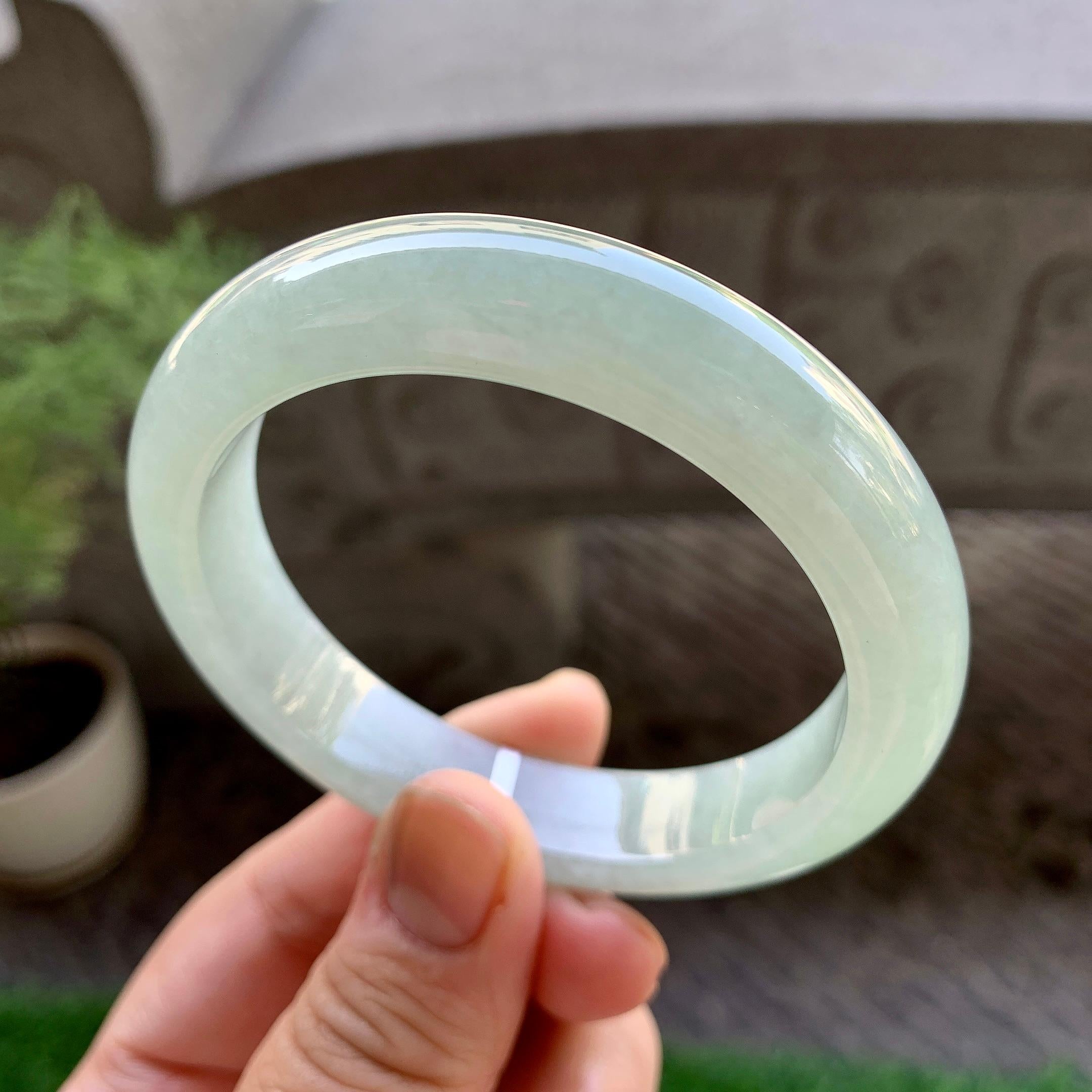 细糯种淡晴底平安镯（56mm）（yc240758）