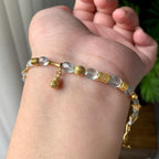 18K金钻镶冰种无色随型珠子手链（yc225055）