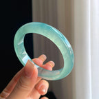 冰种天空蓝翡翠平安镯（54.2mm）（yc373425）