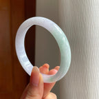 糯冰淡春底翡翠平安镯（58mm)（yc347290）