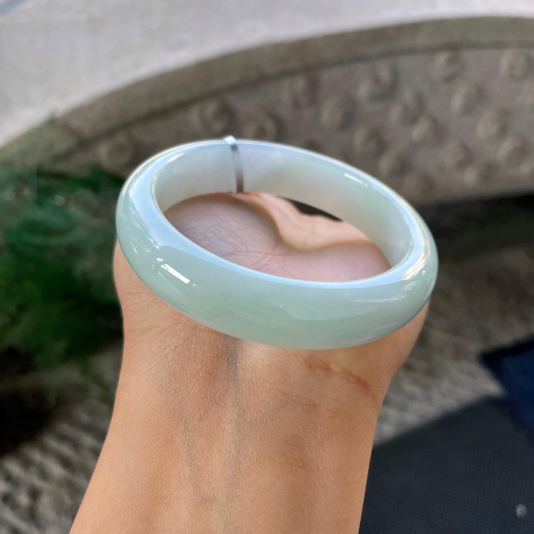 细糯种带底色平安镯（53mm）（yc305684）