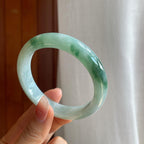 糯冰飘花翡翠平安镯（58mm)（yc313932）