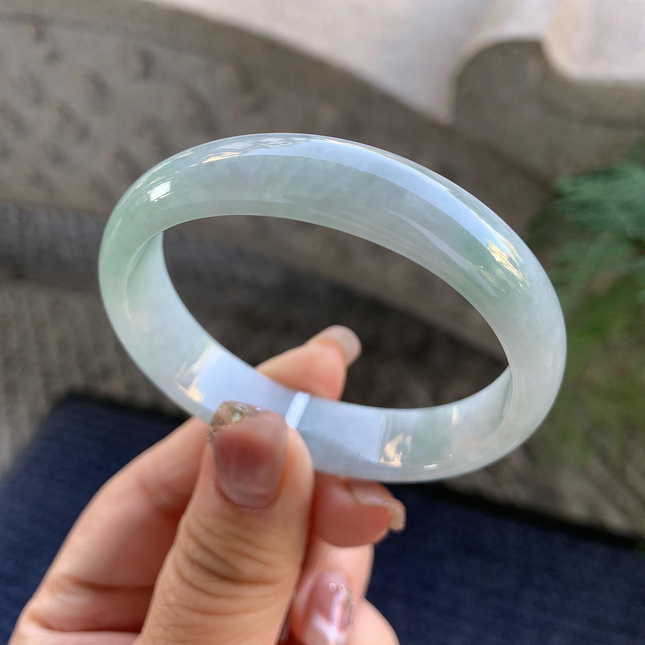 糯种淡晴底贵妃手镯（53.8mm）（yc294651）