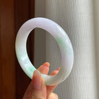 糯冰淡春彩翡翠平安镯（57.7mm)（yc349365）