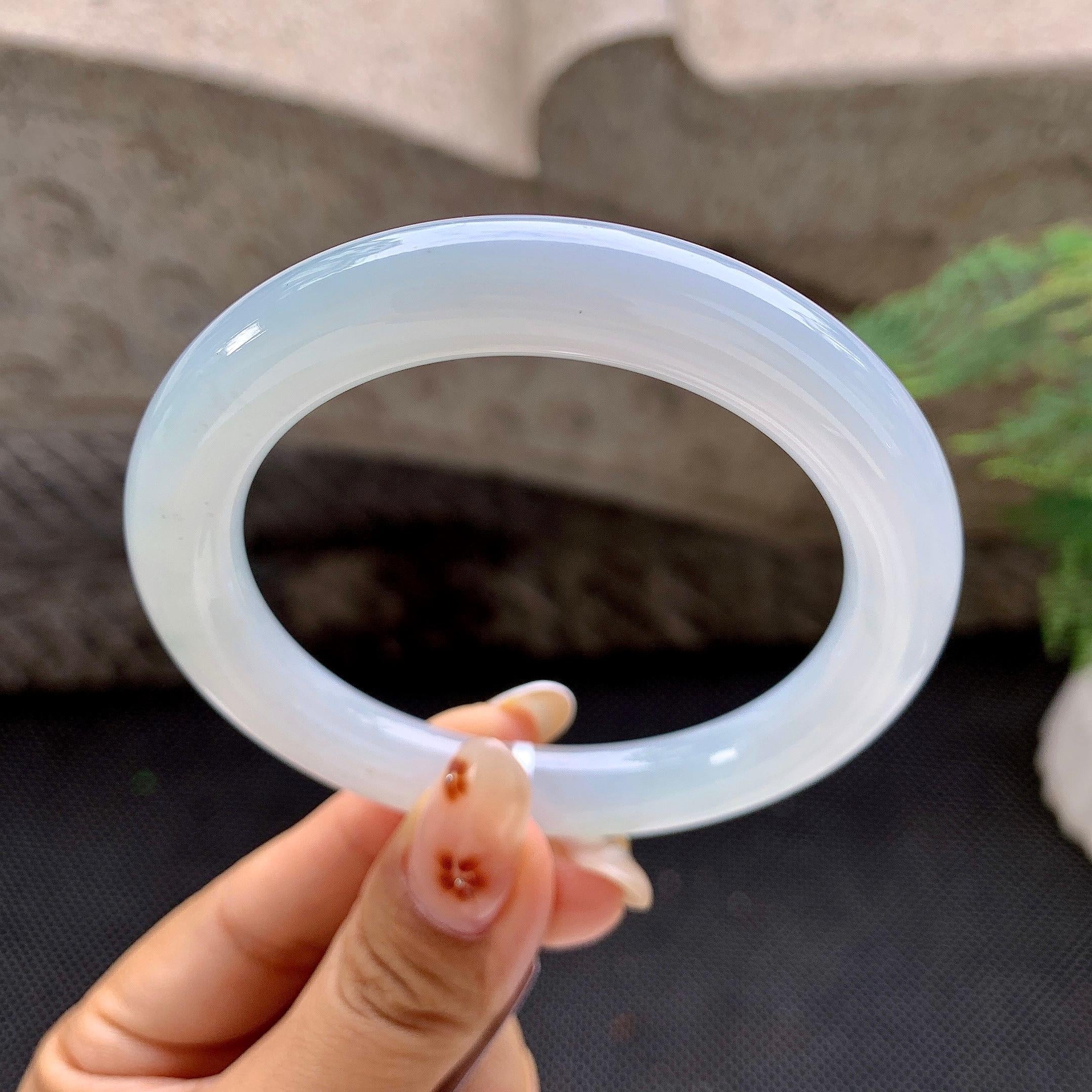 细糯种带底色洒金圆条手镯（56.3mm）（yc257211）