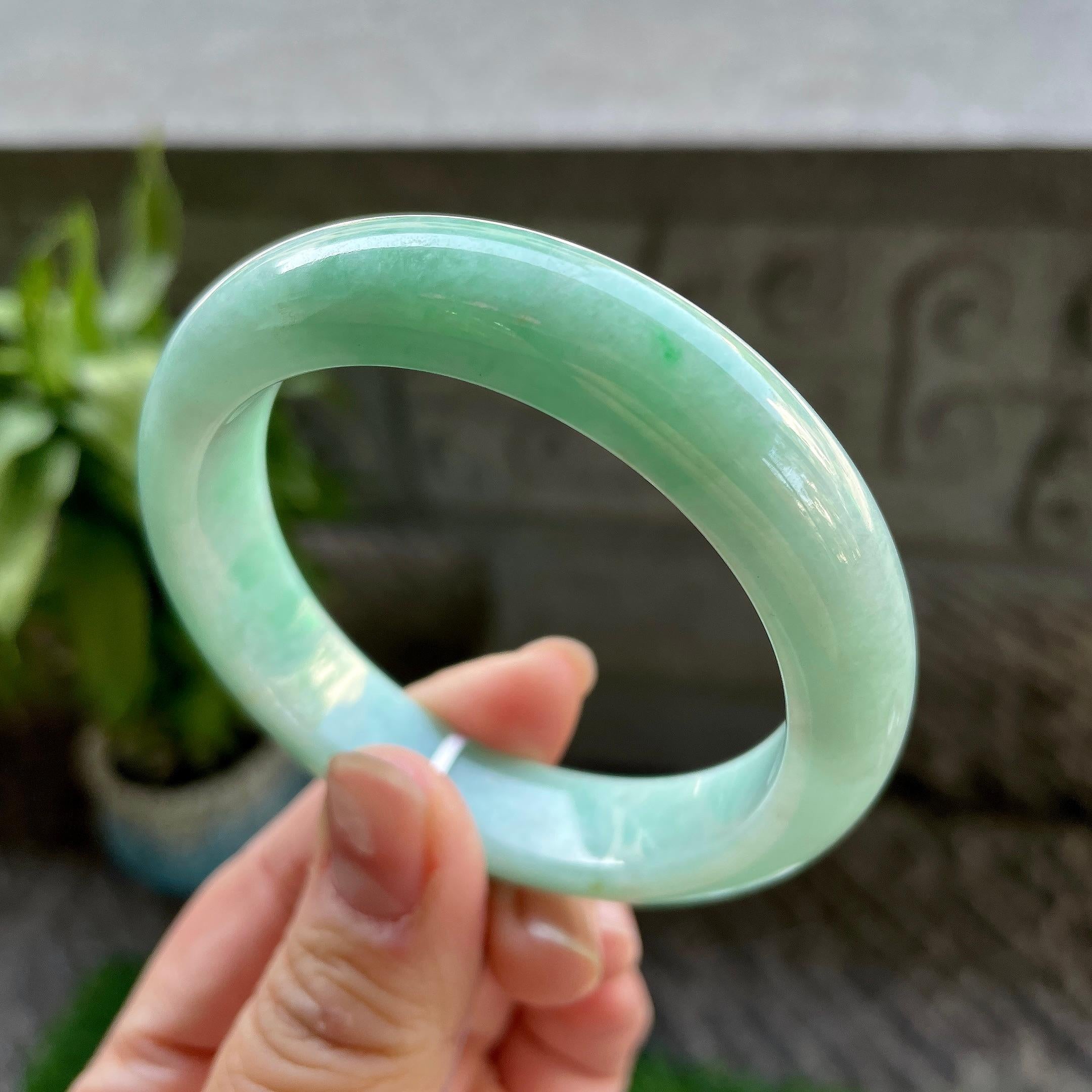 细糯种晴底平安镯（54.3mm）（yc310098）