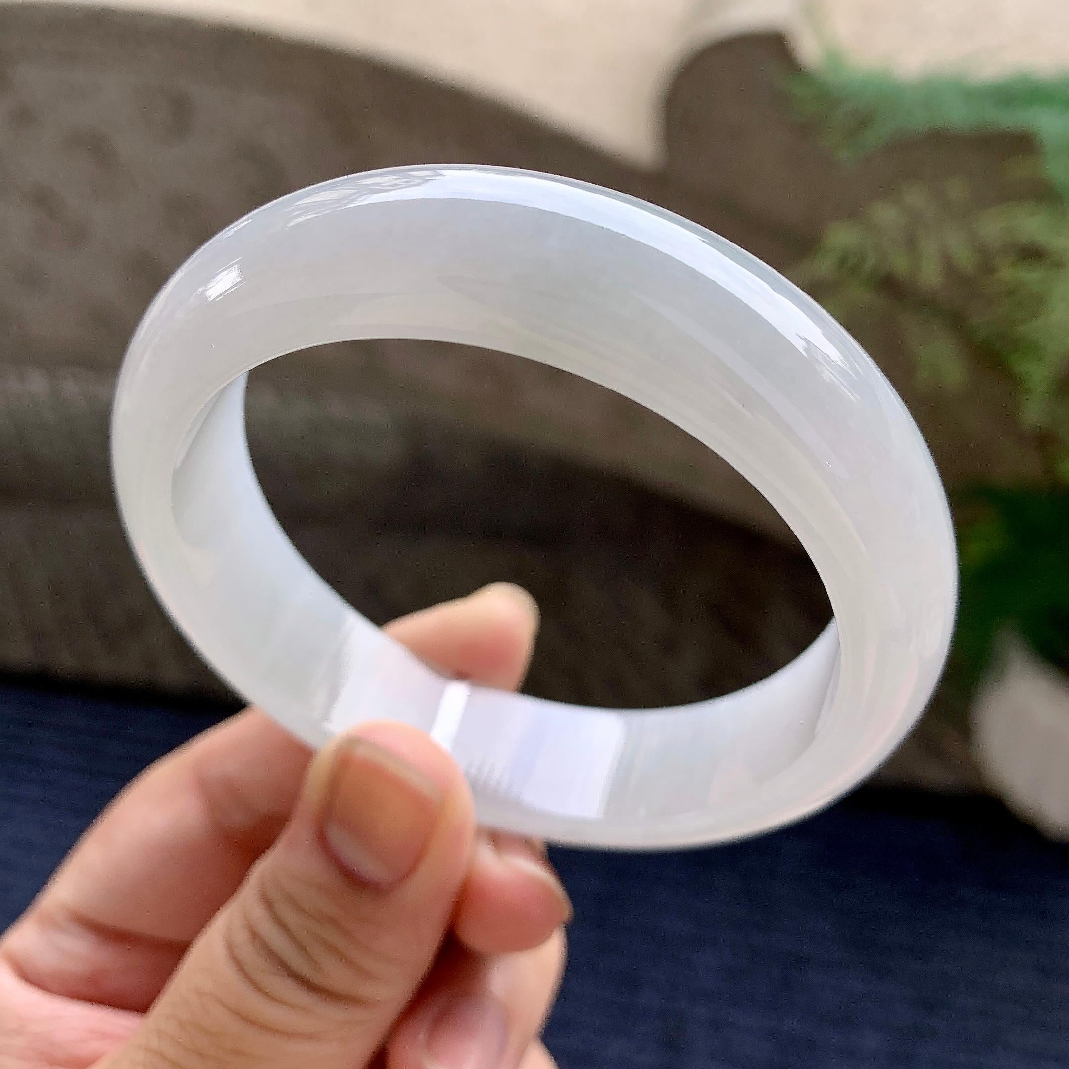 细糯种无色宽版轮胎手镯（58mm）（yc233898）