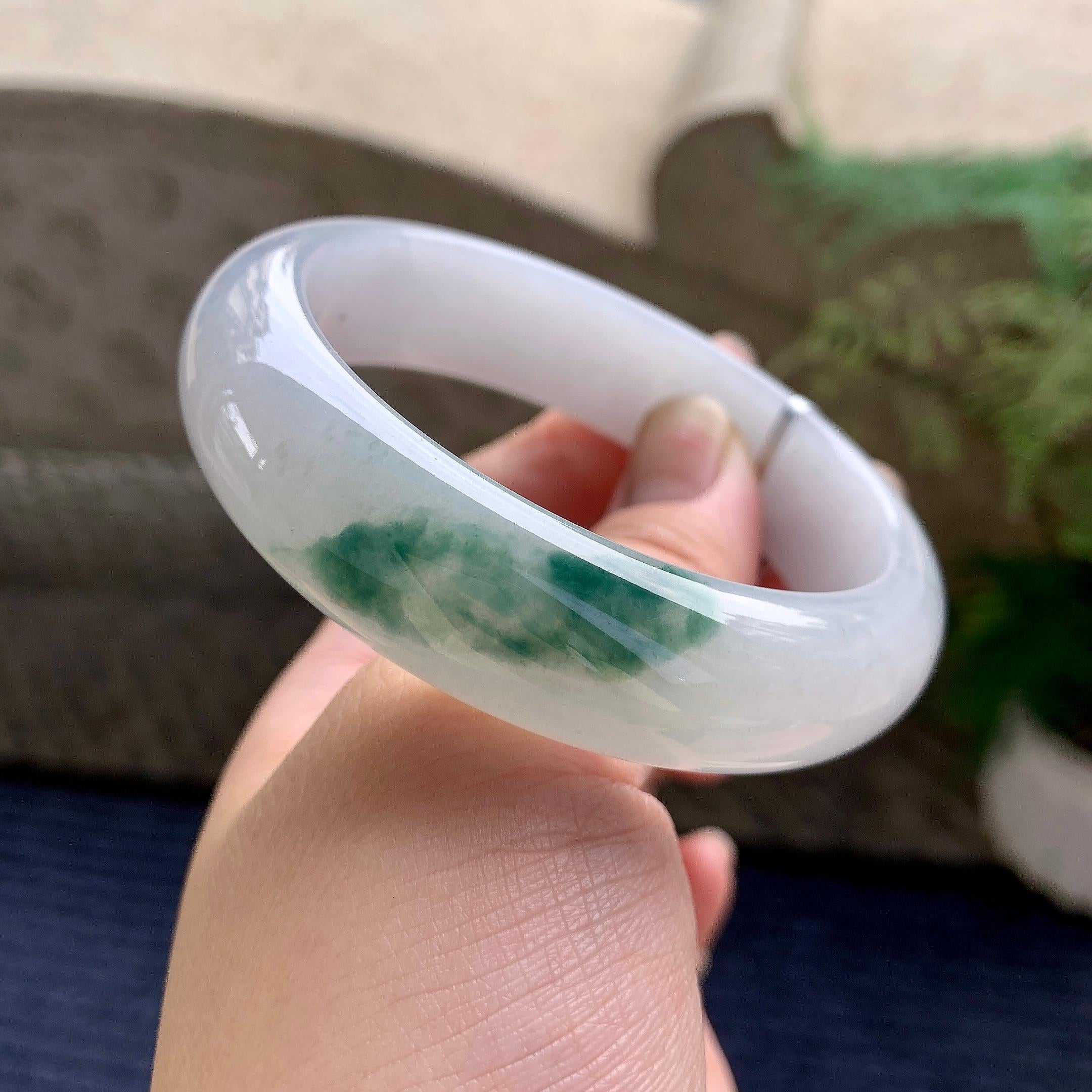 细糯种飘花宽版轮胎手镯（58mm）（yc233897）