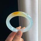 冰种黄翡翡翠平安镯（56.6mm）（yc419722）