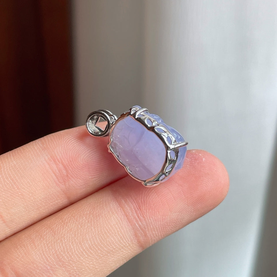 18k金钻镶冰种紫罗兰翡翠貔貅（yc175314）