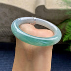 细糯种湖水绿圆条手镯（55.4mm）（yc280878）