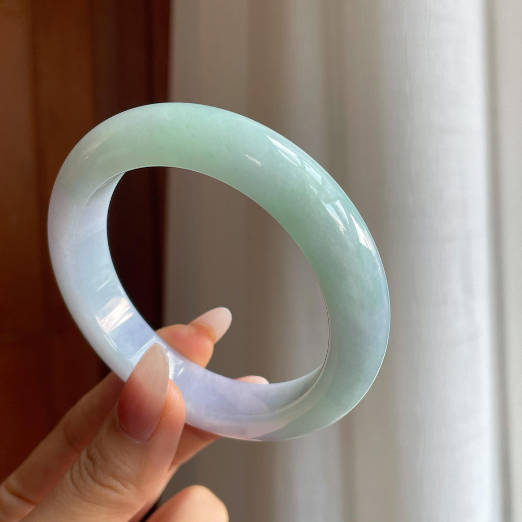 糯冰椿彩翡翠平安镯（59.2mm）（yc295071）