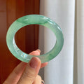 冰种飘花翡翠平安镯（56.5mm）（yc283307）