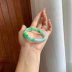 糯冰带色贵妃翡翠手镯（53.5mm）（yc312845）