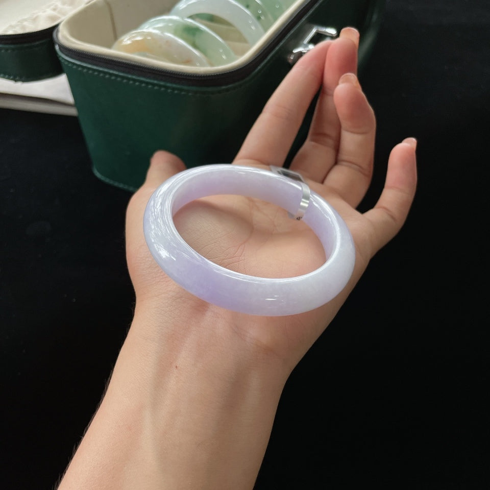 糯种紫罗兰正圈翡翠手镯（55.5mm）（yc019368）