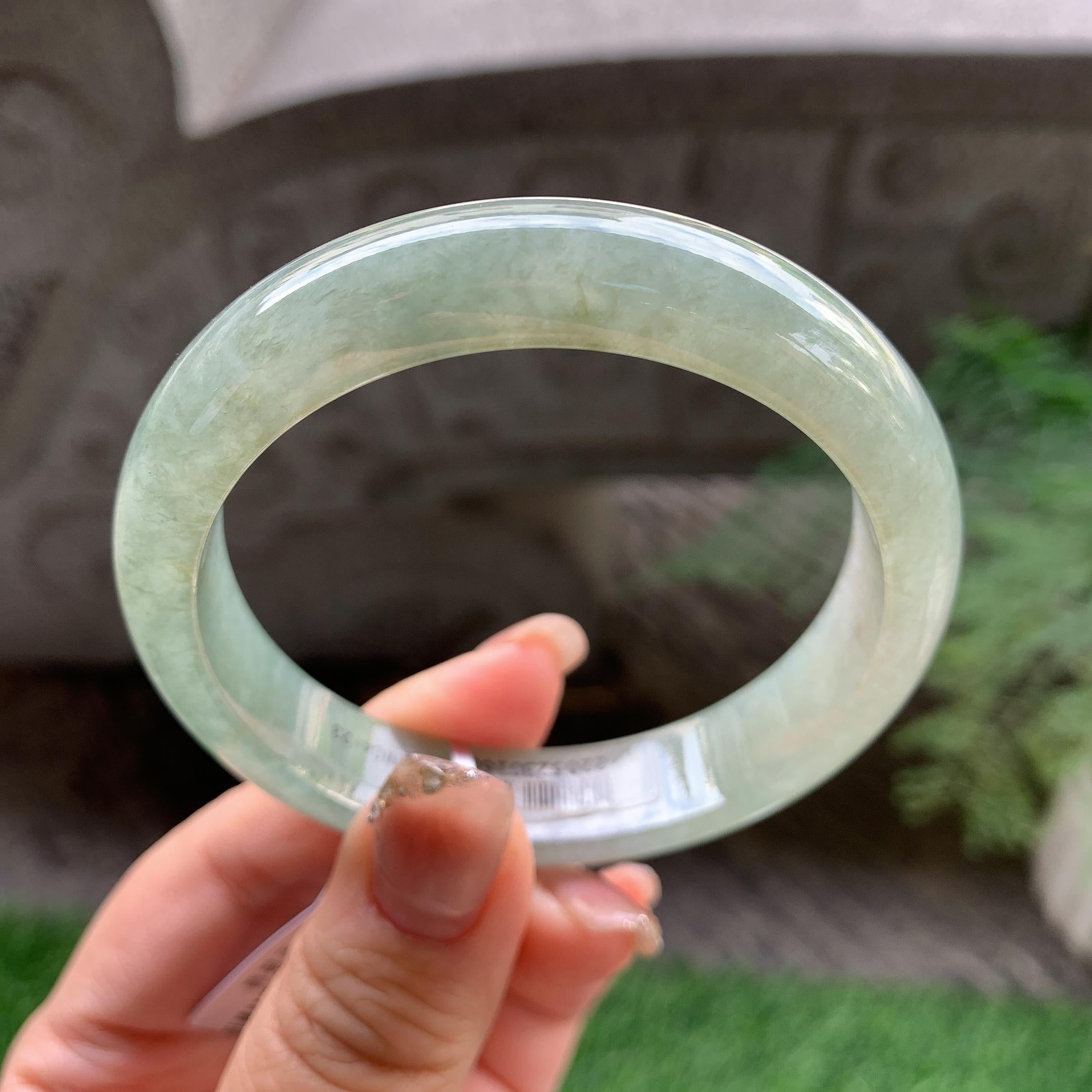 细糯种淡晴底平安镯（56mm）（yc293328）