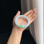 糯冰春带彩翡翠圆条手镯（56.5mm）（yc377011）