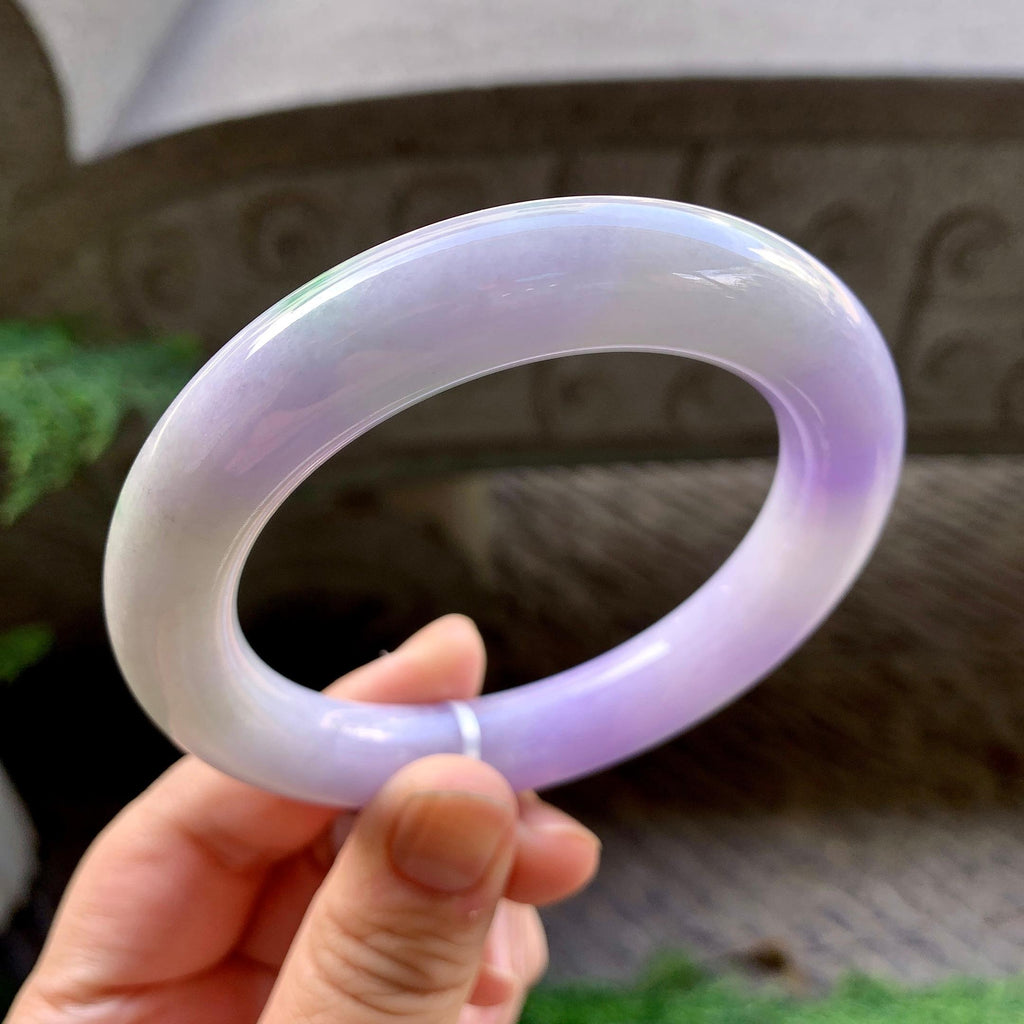 糯种紫罗兰飘花圆条手镯（58.7mm）（yc259069）