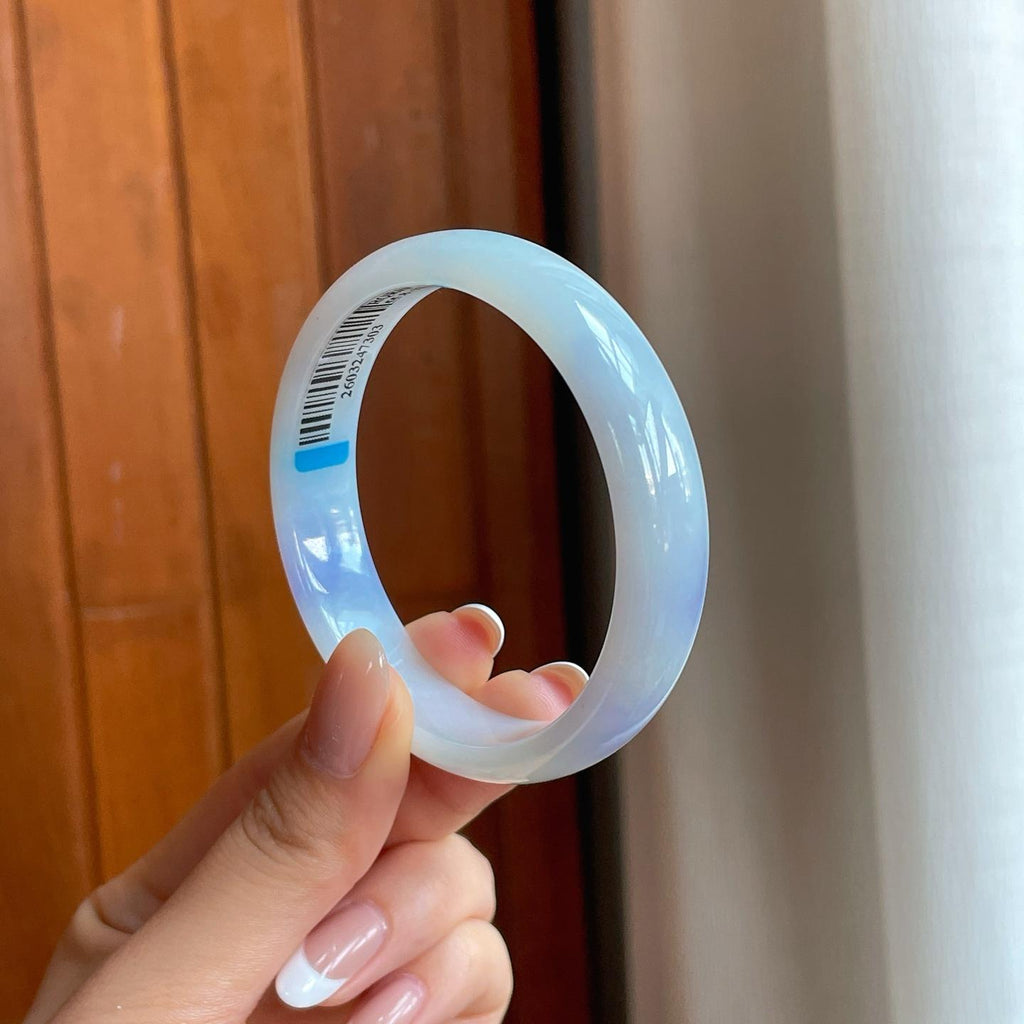 糯冰飘紫翡翠平安镯（55.4mm)（yc373439）