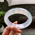 冰种飘花宽版轮胎手镯（58mm）（yc253072）